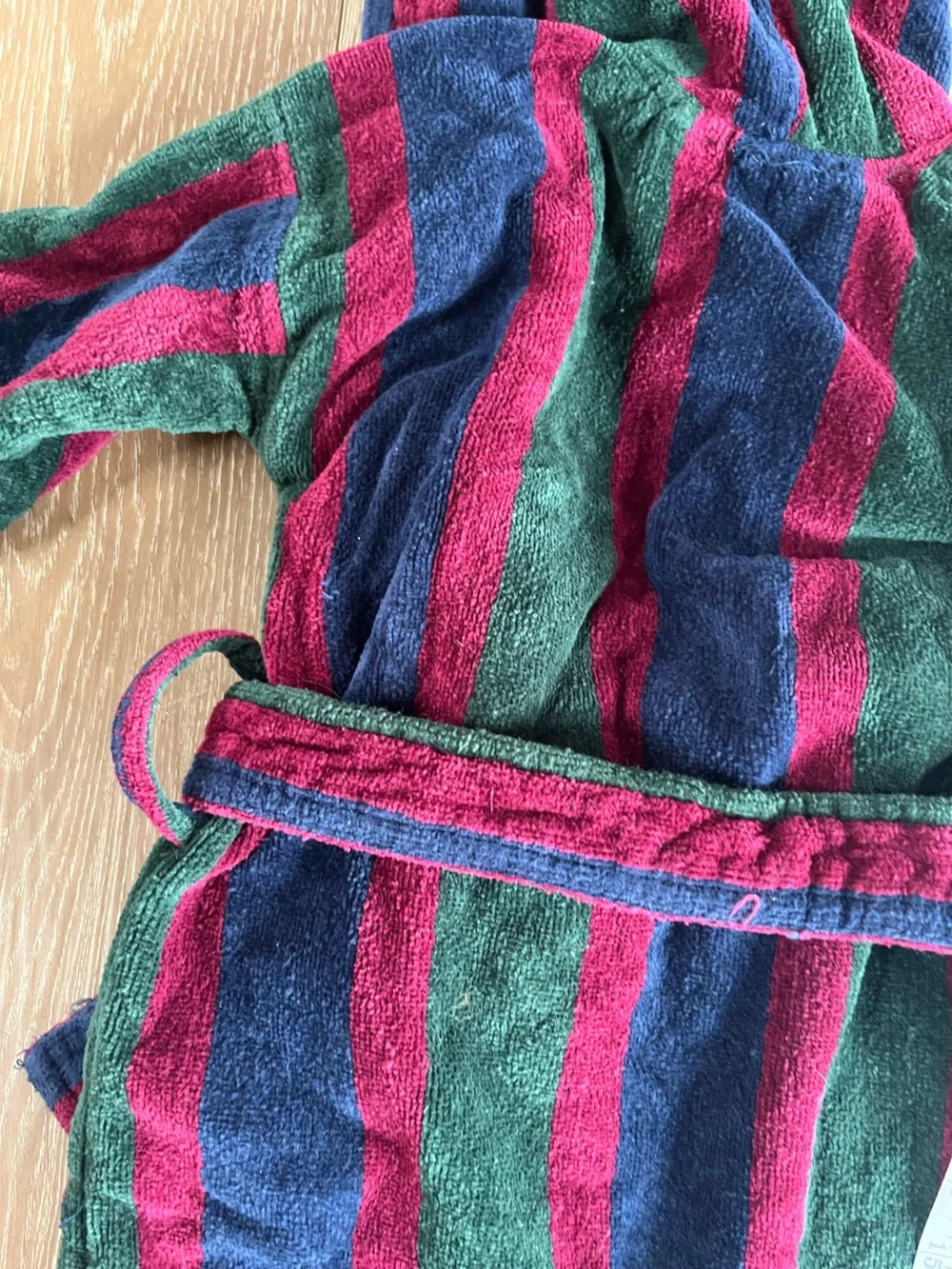 Terry Town Terrycloth Colorblock Stripe Robe Size XS 4-5 100% Cotton